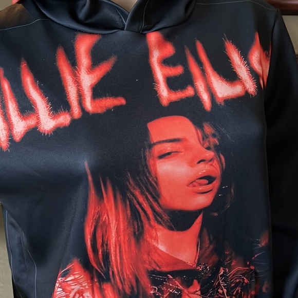Billie Eilish Spooky Ghoulish Hoodie Halloween Sweatshirt pullover sz S - Picture 4 of 11